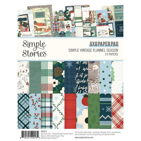 Simple Stories 6x8 Paper Pad  [Collection] - Simple Vintage Flannel Season