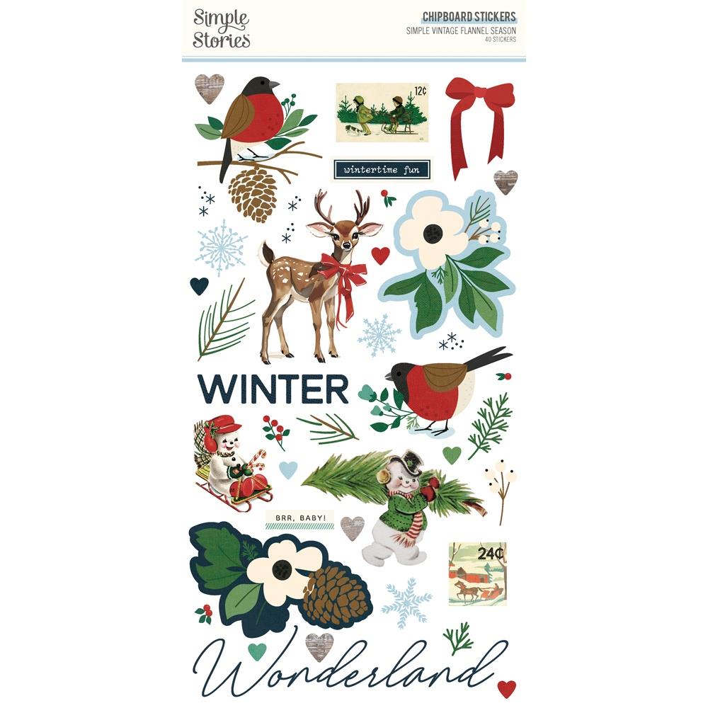 Simple Stories Chipboard Stickers [Collection] - Simple Vintage Flannel Season