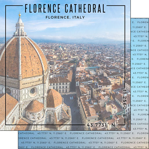 Scrapbook Customs 12x12 Paper - Italy  Florence Cathedral