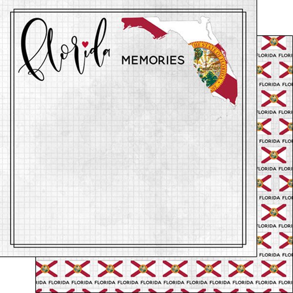 Scrapbook Customs 12x12 Paper - Florida Adventure Flag