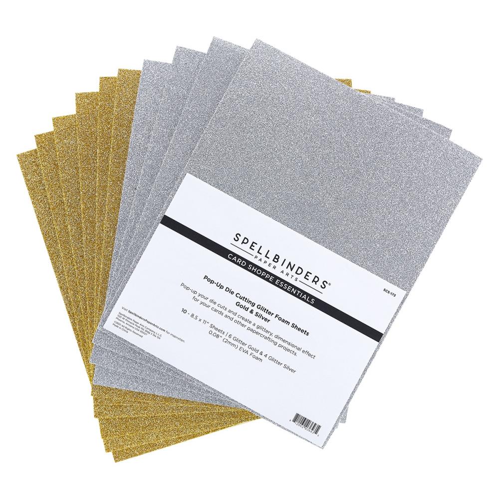 Spellbinders Cardshoppe Essentials Foam Sheets 8.5 x 11 in  Gold & Silver