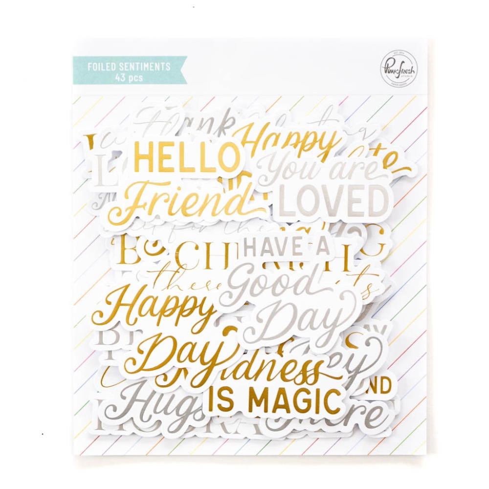 Pinkfresh Foiled Ephemera Pack - Sentiments 4