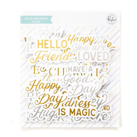 Pinkfresh Foiled Ephemera Pack - Sentiments 4