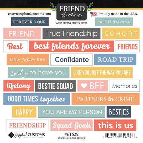 Scrapbook Customs  -  Friend Wordbits stickers