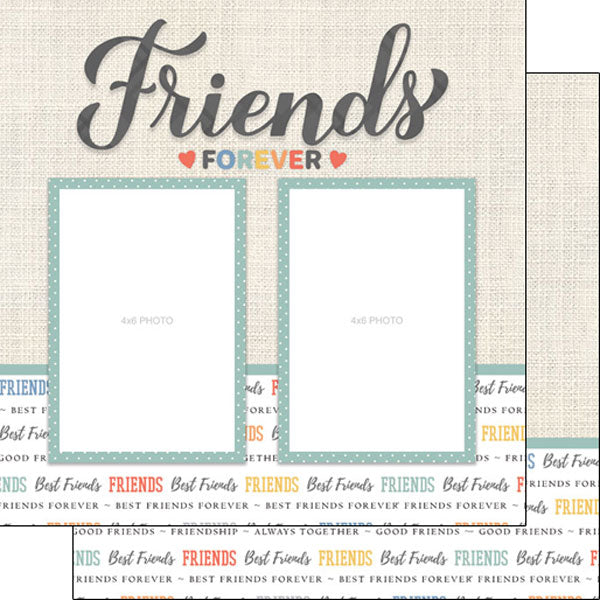 Scrapbook Customs 12x12 Paper - Friends Left