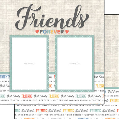 Scrapbook Customs 12x12 Paper - Friends Left