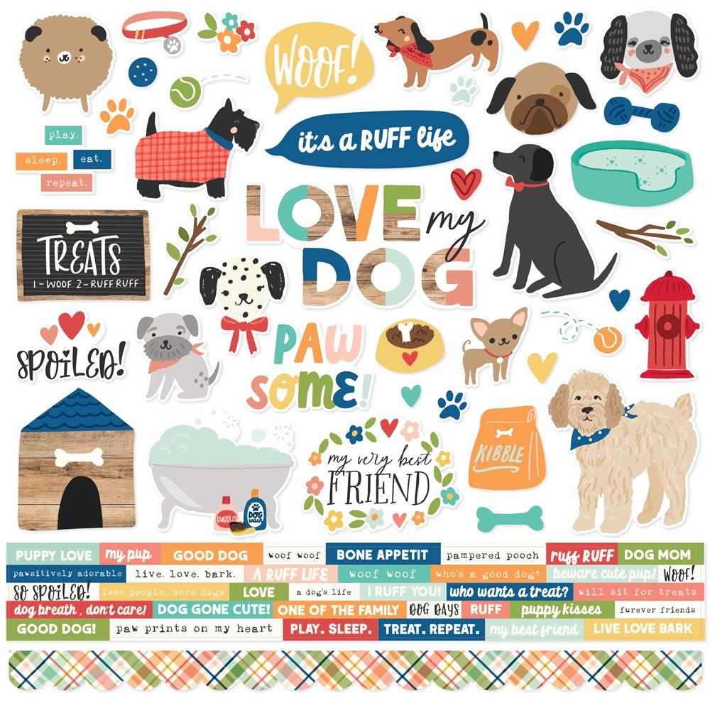 Simple Stories 12x12  Cardstock  Stickers  [Collection] - Fur Baby Dog