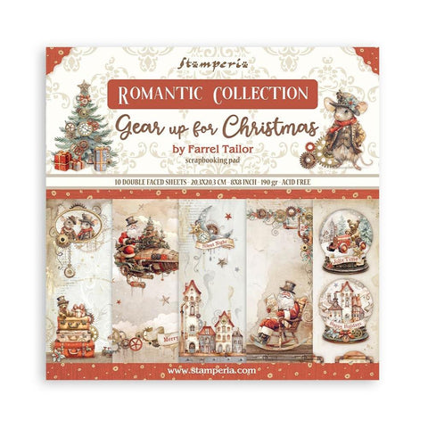 Stamperia 8x8 Paper [Collection] - Romantic Collection - Gear Up For Christmas