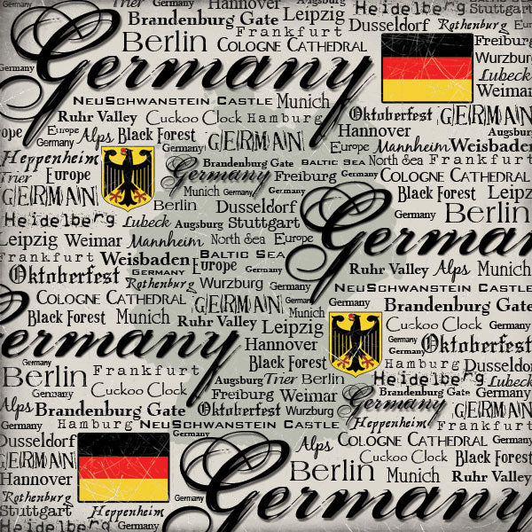 Scrapbook Customs 12x12 Paper - Germany Scratchy