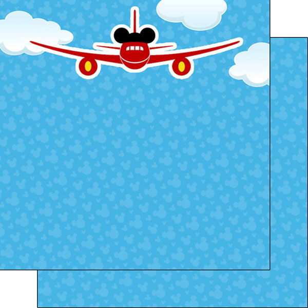 Scrapbook Customs 12x12 Paper -  Magical Airplane
