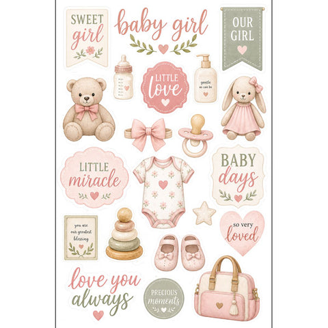 Scrapbook Customs  -  Baby Girl Things Embellishments
