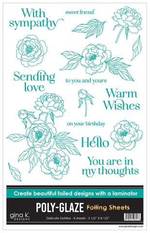 Gina K Designs Poly Glaze Foiling Sheets  - Delicate Dahlias