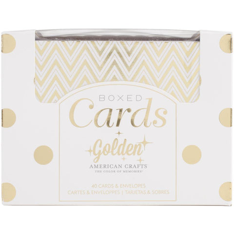 American Crafts A2 Cards W/Envelopes (4.375"X5.75") 40/Box - Golden