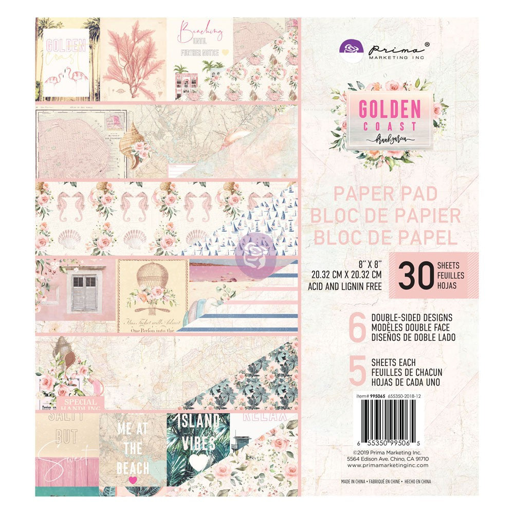 Prima Marketing 8x8 Paper Pad - Golden Coast