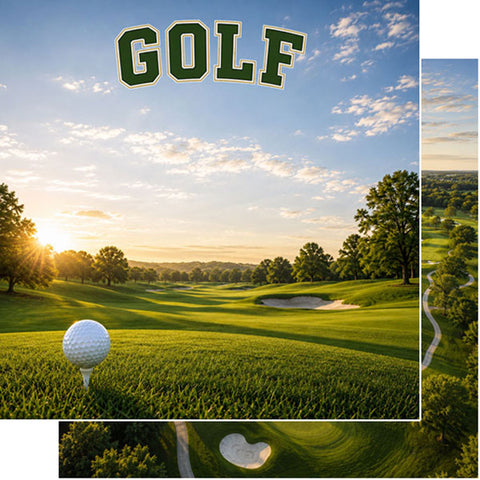 Scrapbook Customs 12x12 Paper - Golf Sport
