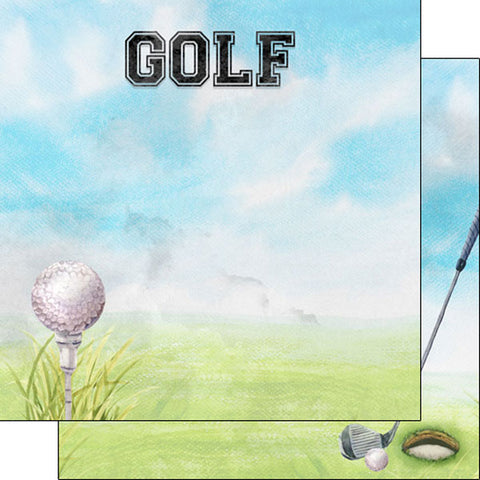 Scrapbook Customs 12x12 Paper - Golf Watercolor