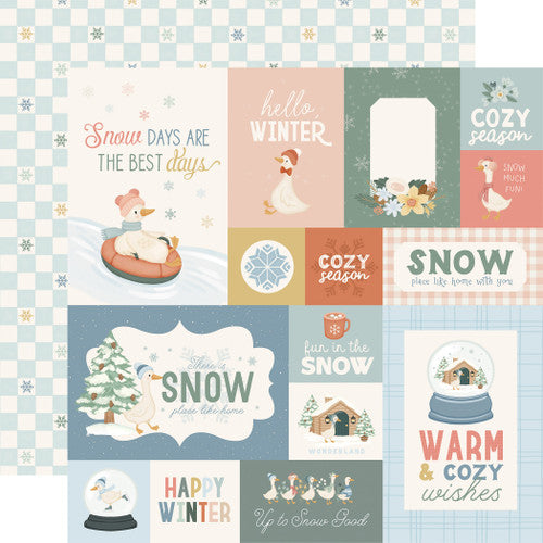 Carta Bella 12x12 Paper  [Collection] - Silly Goose Winter - Multi Journaling Cards