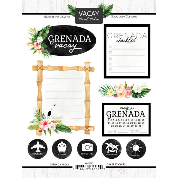 Scrapbook Customs Sticker - Grenada Vacay stickers