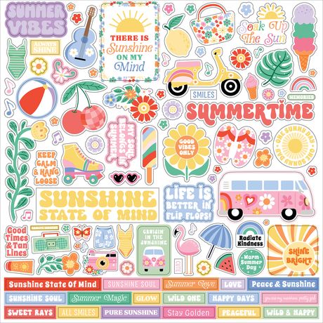 Echo Park 12x12  Stickers  [Collection] -  Groovy Summer