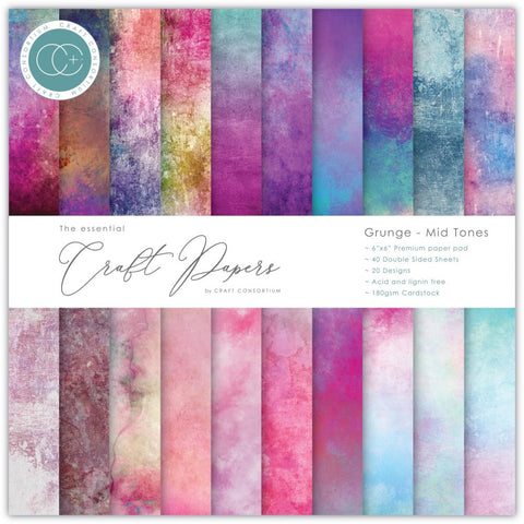 Craft Consortium 6x6 Paper Pad - Grunge Mid-Tones