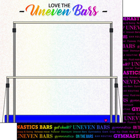 Scrapbook Customs 12x12 Paper -  Gymnastics Uneven Bars