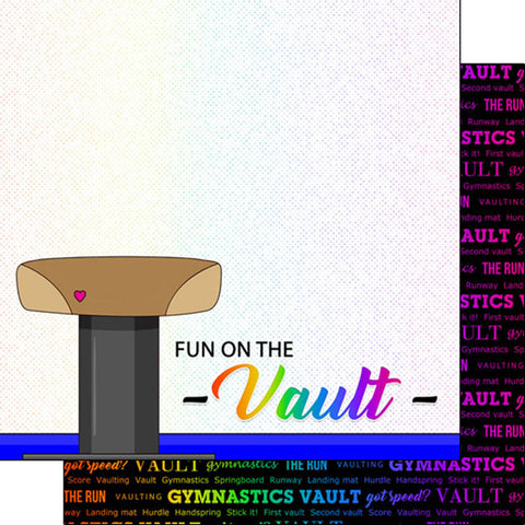 Scrapbook Customs 12x12 Paper -  Gymnastics Vault