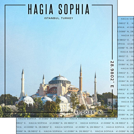 Scrapbook Customs 12x12 Paper -Turkey Istanbul - Hagia Sophia