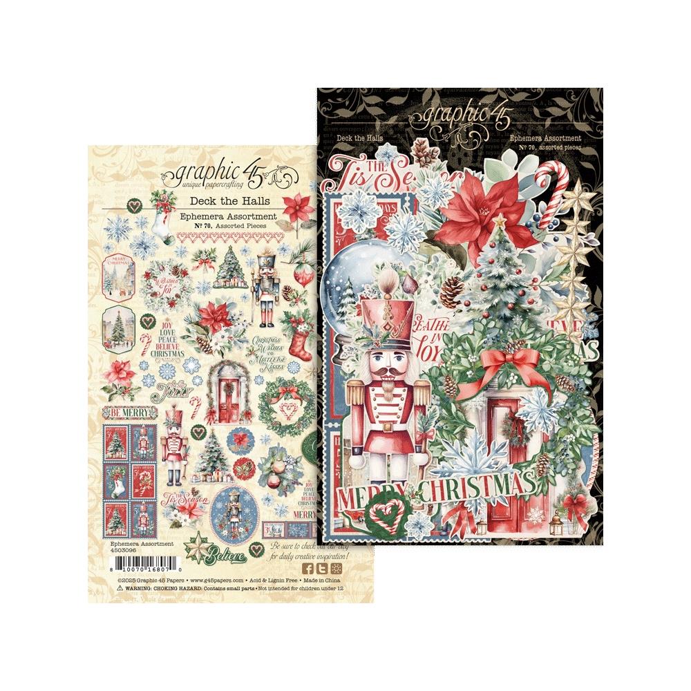 Graphic 45 Cardstock  Ephemera [Collection] - Deck The Halls (Copy)