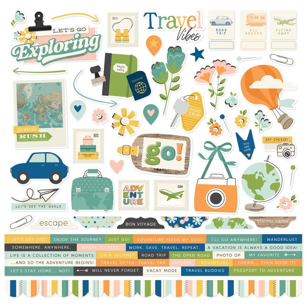 Simple Stories 12x12  Stickers [Collection] - Happy Travels