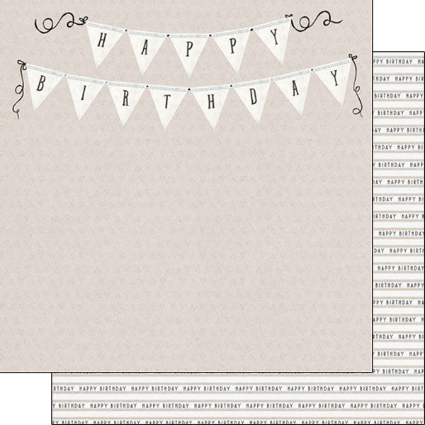 Scrapbook Customs 12x12 Paper - Her Birthday Banner