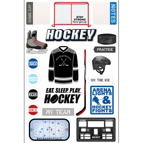 Scrapbook Customs Ephemera - Hockey