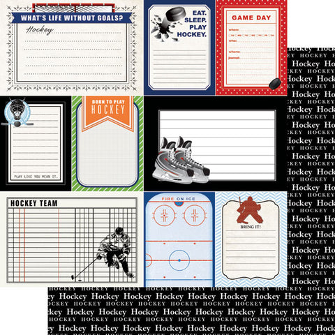 Scrapbook Customs 12x12 Paper -  Hockey Journal