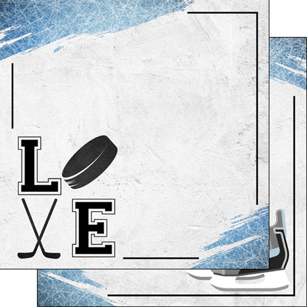 Scrapbook Customs 12x12 Paper - Hockey Love