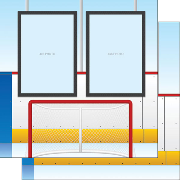 Scrapbook Customs 12x12 Paper - Hockey Right Quick