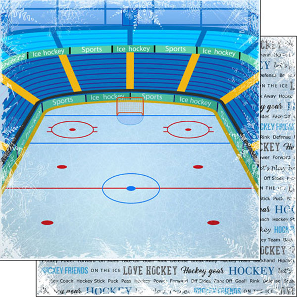 Scrapbook Customs 12x12 Paper - Hockey Winter Adventure