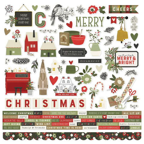 Simple Stories 12x12  Cardstock  Stickers  [Collection] - The Holiday Life