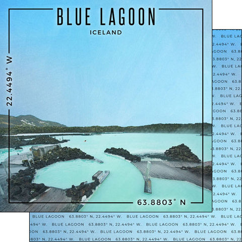 Scrapbook Customs 12x12 Paper - Iceland Blue Lagoon