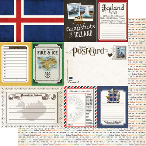 Scrapbook Customs 12x12 Paper - Iceland Journal