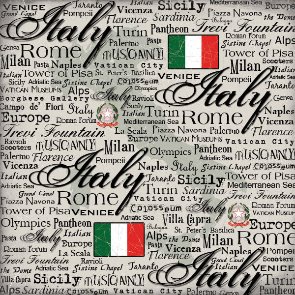 Scrapbook Customs 12x12 Paper - Italy  Scratchy