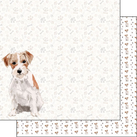 Scrapbook Customs 12x12 Paper - Wire Hair Jack Russel