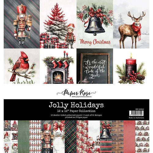 Paper Rose 12x12 Paper (Collection) - Jolly Holidays