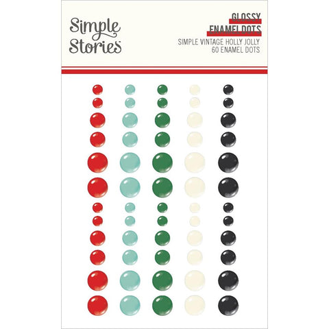 Simple Stories Enamel Dots - [Collection] - Simple Vintage Holly Jolly