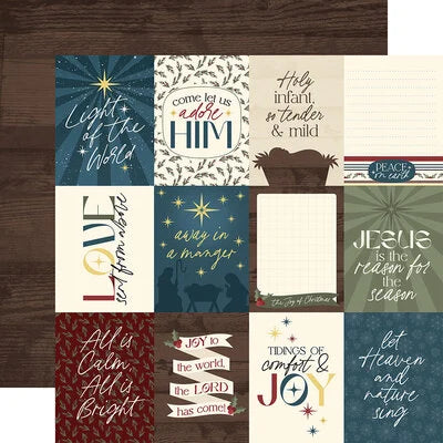 Echo Park Paper 12x12 Cardstock  [Collection] - Joy To The World - 3x4 Journaling Cards