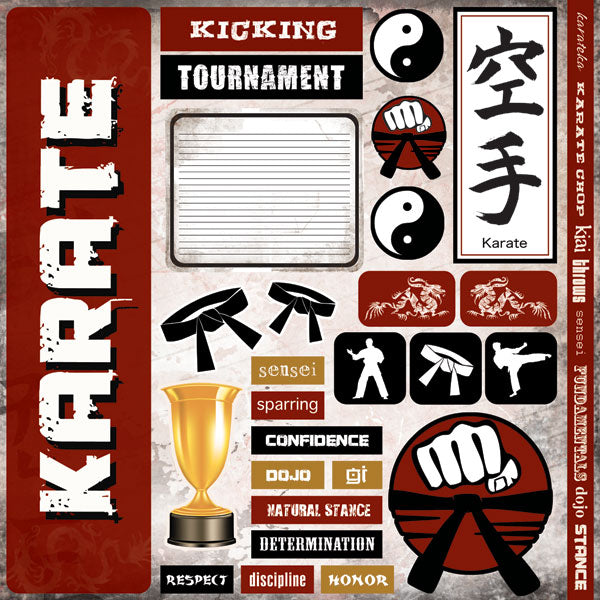 Scrapbook Customs Sticker - Karate Extreme Stickers