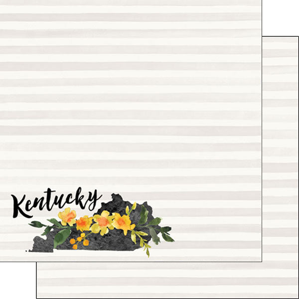 Scrapbook Customs 12x12 Paper - Kentucky Watercolor