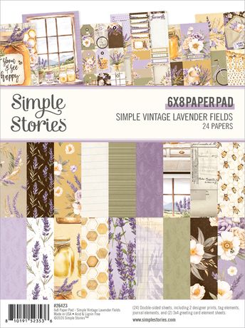 Simple Stories 6x8 Paper Pad  [Collection] - Simple Vintage Lavender Fields