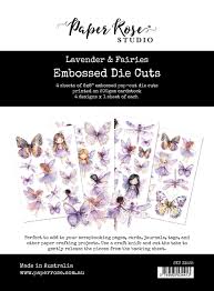 Paper Rose Embossed Die Cuts - Lavender & Fairies