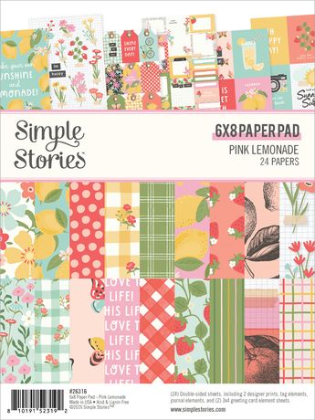 Simple Stories 6x8 Paper Pad  [Collection] - Pink Lemonade