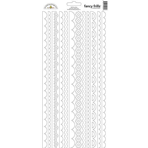 Doodlebug Design  Fancy Frills  Cardstock  Stickers - Lilly White