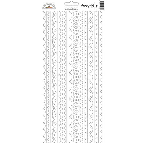 Doodlebug Design  Fancy Frills  Cardstock  Stickers - Lilly White